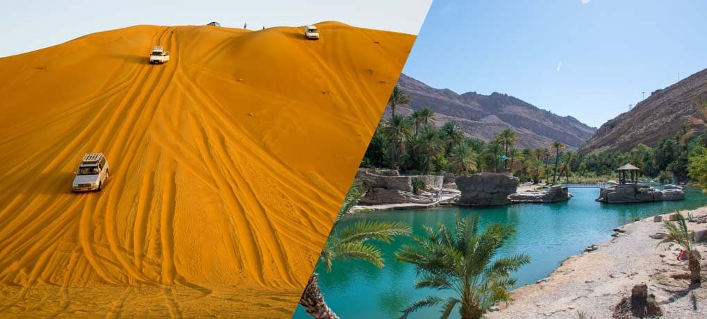 Wahiba Sands Wadi Bani Khalid Day trip 4WD Desert safari